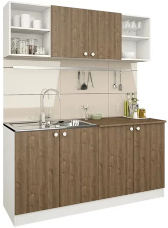 Bucătărie Haaus Sena 1.6m (White/Bronze Oak)