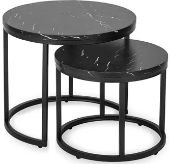 Set de masute de cafea Mebel Elite Mauro Black Marble/Black