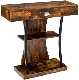 Image Консольный стол Costway JV10598CF Brown/Black