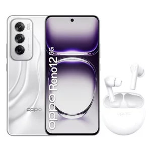 Image Telefon mobil OPPO Reno 12 5G 12/256GB Astro Silver + OPPO TWS Headphones Enco Buds2 Moonlight