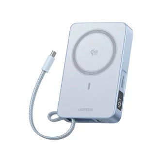 Power bank UGREEN MagFlow Qi2.2 10000mAh, 30W, Starlight Blue