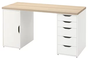 Image Письменный стол Ikea Lagkapten/Alex 140x60cm Белый Дуб