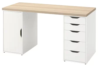 Письменный стол Ikea Lagkapten/Alex 140x60cm Белый Дуб