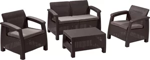 Image Set mobilier de grădină Heniver Novara 2+1+1+T, Brown