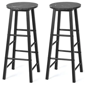 Image Set scaune de bar Costway HW63901BK, Black