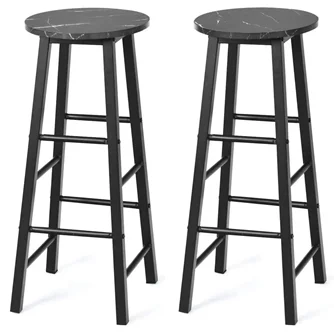 Set scaune de bar Costway HW63901BK, Black
