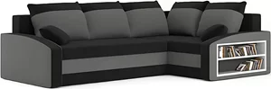 Image Canapea de colț Magnifico Meble Grande Right Shelf Bonell Mikrofaza 15/Mikrofaza 27 Right,Black/Grey