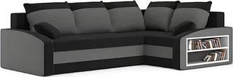 Canapea de colț Magnifico Meble Grande Right Shelf Bonell Mikrofaza 15/Mikrofaza 27 Right,Black/Grey