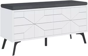 Image Bancă cu dulap pentru încălțăminte Mirage Meble Dune 170x55x35cm White