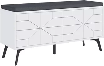 Bancă cu dulap pentru încălțăminte Mirage Meble Dune 170x55x35cm White