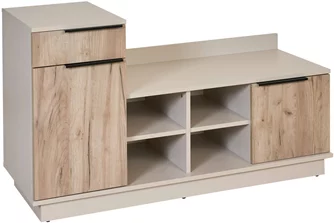 Bancă cu dulap Modern Visit New 122cm Cashmere/Craft Oak Gray