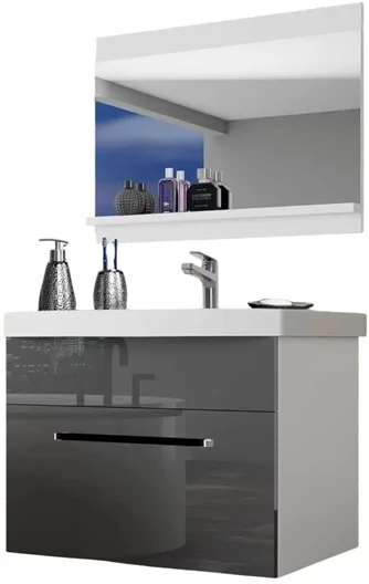 Комплект мебели Belini Rodos 1 ROD P 1/0/W/S/0/ZW, Gray High Gloss