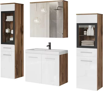 Комплект мебели Bratex Madrit II, Wotan Oak/White Gloss