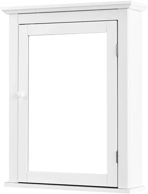 Image Шкаф с зеркалом Costway HW59321WH, White