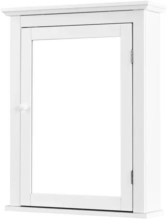 Шкаф с зеркалом Costway HW59321WH, White