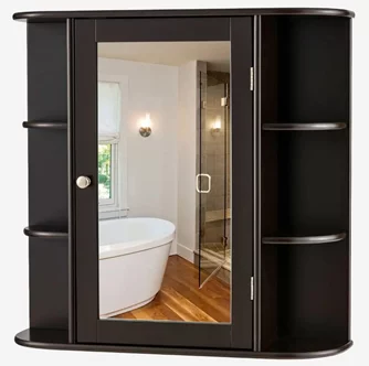 Шкаф с зеркалом Costway JV10446BN, Brown