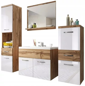 Комплект мебели Bratex Alba, Wotan Oak/White Gloss