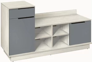 Image Bancă cu dulap Modern Visit New 122cm Craft Oak White/Slate Grey