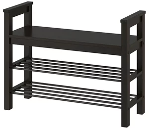 Image Стеллаж для обуви Ikea Hemnes 85x32см Черно-коричневый