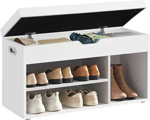 Image Bancă-rack pentru încălțăminte Vasagle LHS30W White