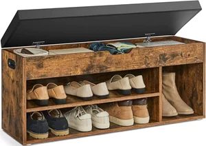 Image Bancă-rack pentru încălțăminte Vasagle LHS130B01 Rustic Brown/Black