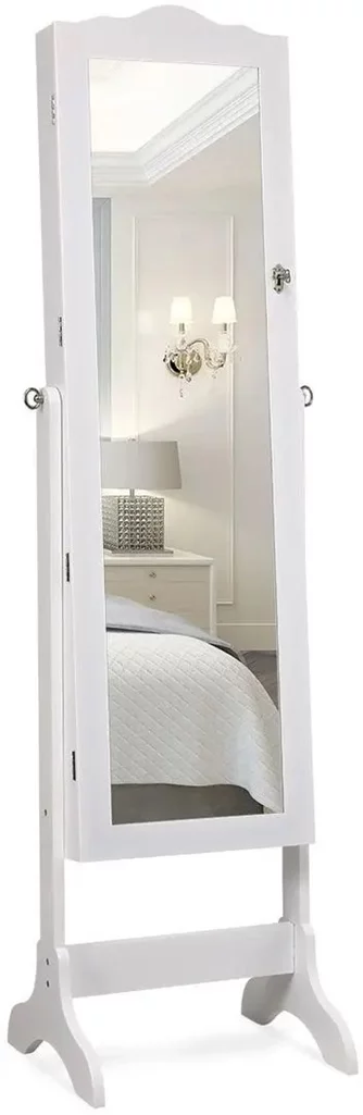 Шкаф-зеркало для украшений Costway JV10771WH White