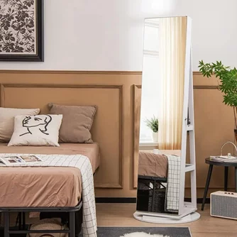 Шкаф-зеркало для украшений Costway JV10430WH White