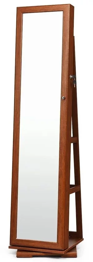 Image Шкаф-зеркало для украшений Costway HW64483BN Light Brown