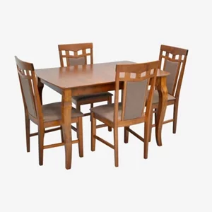 Image Комплект для кухни Evelin HV-29V Burnish oak + 4 стула Deepa R Burnish/Ekea12 Dark Brown