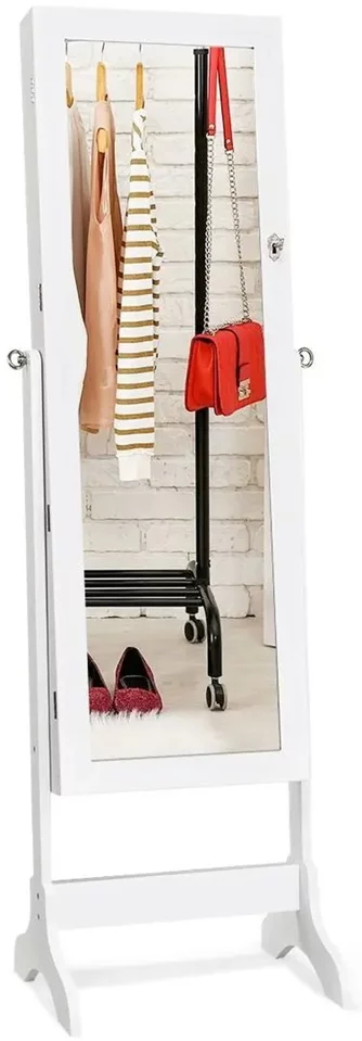 Шкаф-зеркало для украшений Costway JV10770WH White