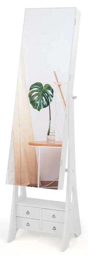 Image Шкаф-зеркало для украшений Costway JV10585WH White