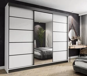Image Шкаф-купе Prime Furniture Amo 250x200x62cm White/Black