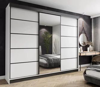 Шкаф-купе Prime Furniture Amo 250x200x62cm White/Black