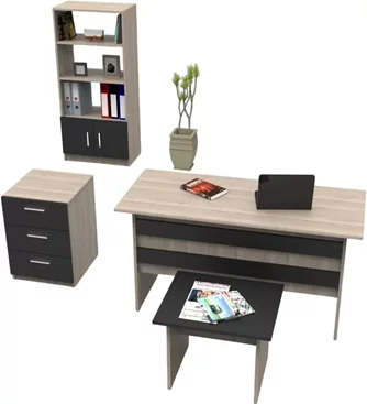 Комплект офисной мебели Mirage Design Vario VO11-OB, Oak/Larex Black