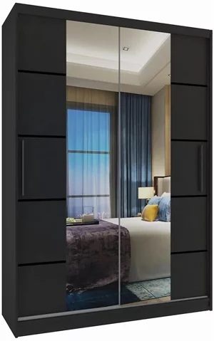 Image Dulap cu uși glisante Belini Premium ME SZP6/1/B/B/0/KLP Black