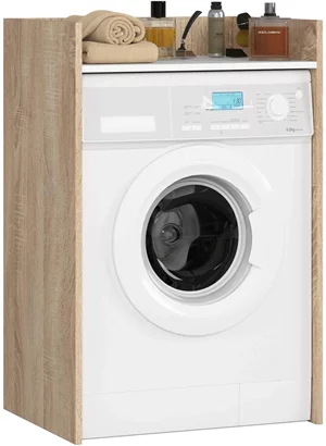 Image Стойка для стиральной машины Akord Fin 98см Sonoma Oak/White