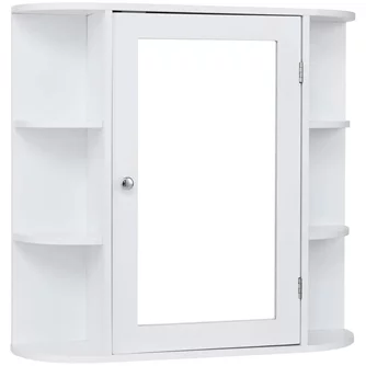 Шкаф с зеркалом Costway JV10446WH White