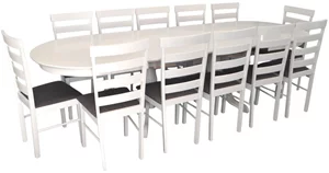 Image Set pentru bucătărie Evelin HV-33V White + 12 scaune Gloria White/NV-10WP Grey