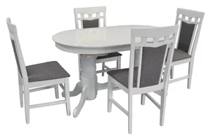 Image Set pentru bucătărie Evelin HV-31N White + 4 scaune Deepa R White/NV-10WP Grey