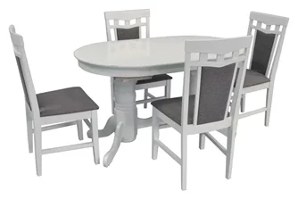Set pentru bucătărie Evelin HV-31N White + 4 scaune Deepa R White/NV-10WP Grey
