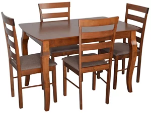 Image Комплект для кухни Evelin HV-29V Burnish oak + 4 стула GLORIA Burnish/Ekea12 Dark Brown