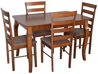 Комплект для кухни Evelin HV-29V Burnish oak + 4 стула GLORIA Burnish/Ekea12 Dark Brown