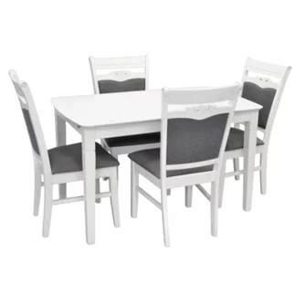 Комплект для кухни Evelin HV-27V White + 4 стула HV 3167 White/NV-10WP Grey
