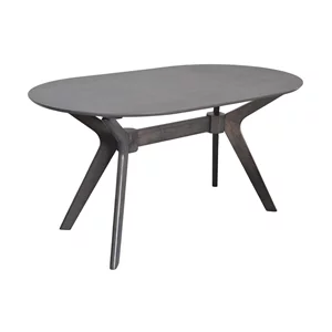 Image Set de bucătărie Evelin Raffles Oval Antique Grey + 6 scaune Deepa R Antique Grey/Ekea12 Dark Brown