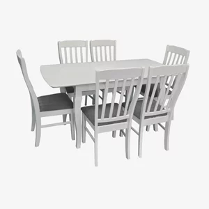 Image Комплект для кухни Evelin HV-29V White + 6  стульев Wenyi White/NV-10WP Grey