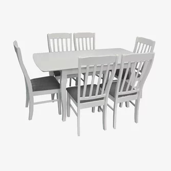 Комплект для кухни Evelin HV-29V White + 6  стульев Wenyi White/NV-10WP Grey
