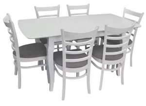 Image Комплект для кухни Evelin HV-29V White + 6 стульев COCO White/NV-10WP Grey