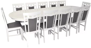Image Set pentru bucătărie Evelin HV-33V White + 12  scaune DEPPA R White/NV-10WP Grey