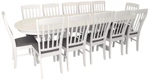 Image Комплект для кухни Evelin HV-33V White + 12 стульев Wenyi White/NV-10WP Grey