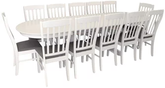 Комплект для кухни Evelin HV-33V White + 12 стульев Wenyi White/NV-10WP Grey